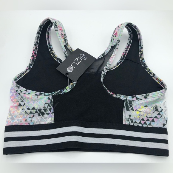 Onzie Geometric Design Elastic Band Sports Bra Sz M/L - Picture 2 of 3
